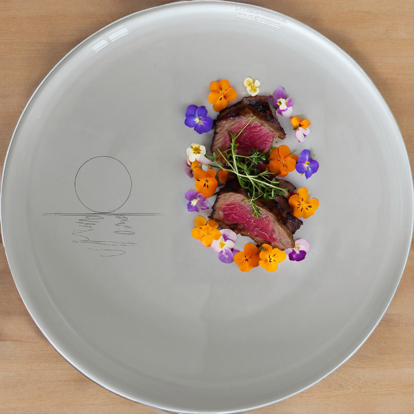 Reflections Water Moon Dinner Plate Set of 4 - Range 3 is a stunning set of four 28cm dinner plates with a unique abstract design. Perfect for modern dining and everyday use.
