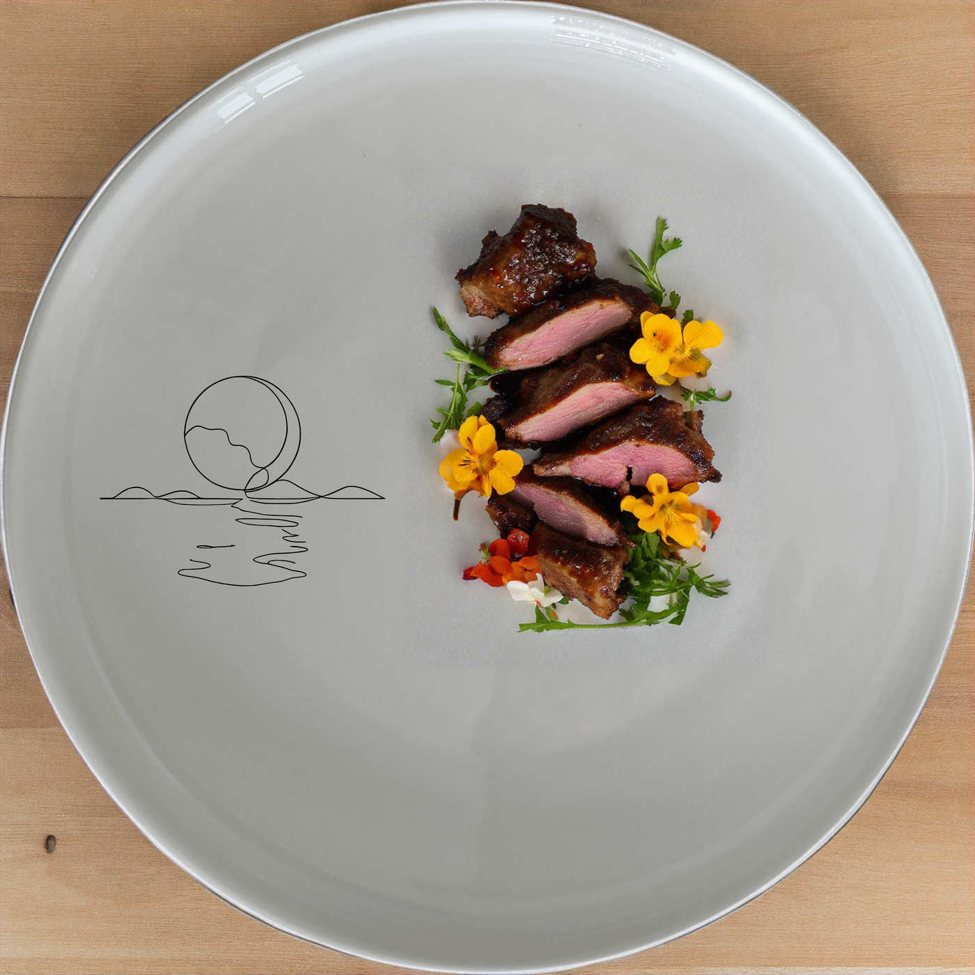 Reflections On Water Side Plate Set of 4 - Range 1 is a beautiful set of four plates featuring a serene water reflection design, perfect for any dining occasion.