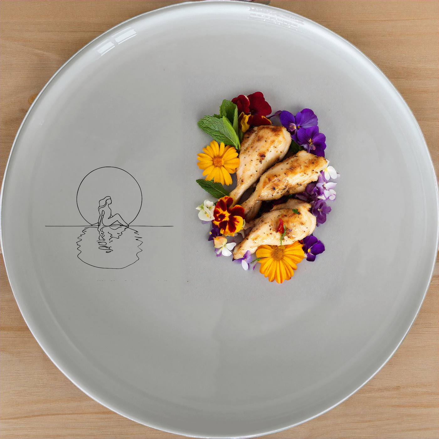 Reflections On Water Side Plate Set of 4 - Range 2 adds a touch of modern elegance to your dining table with its abstract water reflections design.