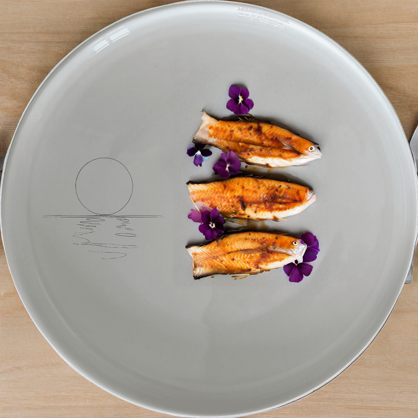 Reflections Water Moon Side Plate Set of 4 - Range 3 offers a serene and abstract design perfect for modern dining settings.