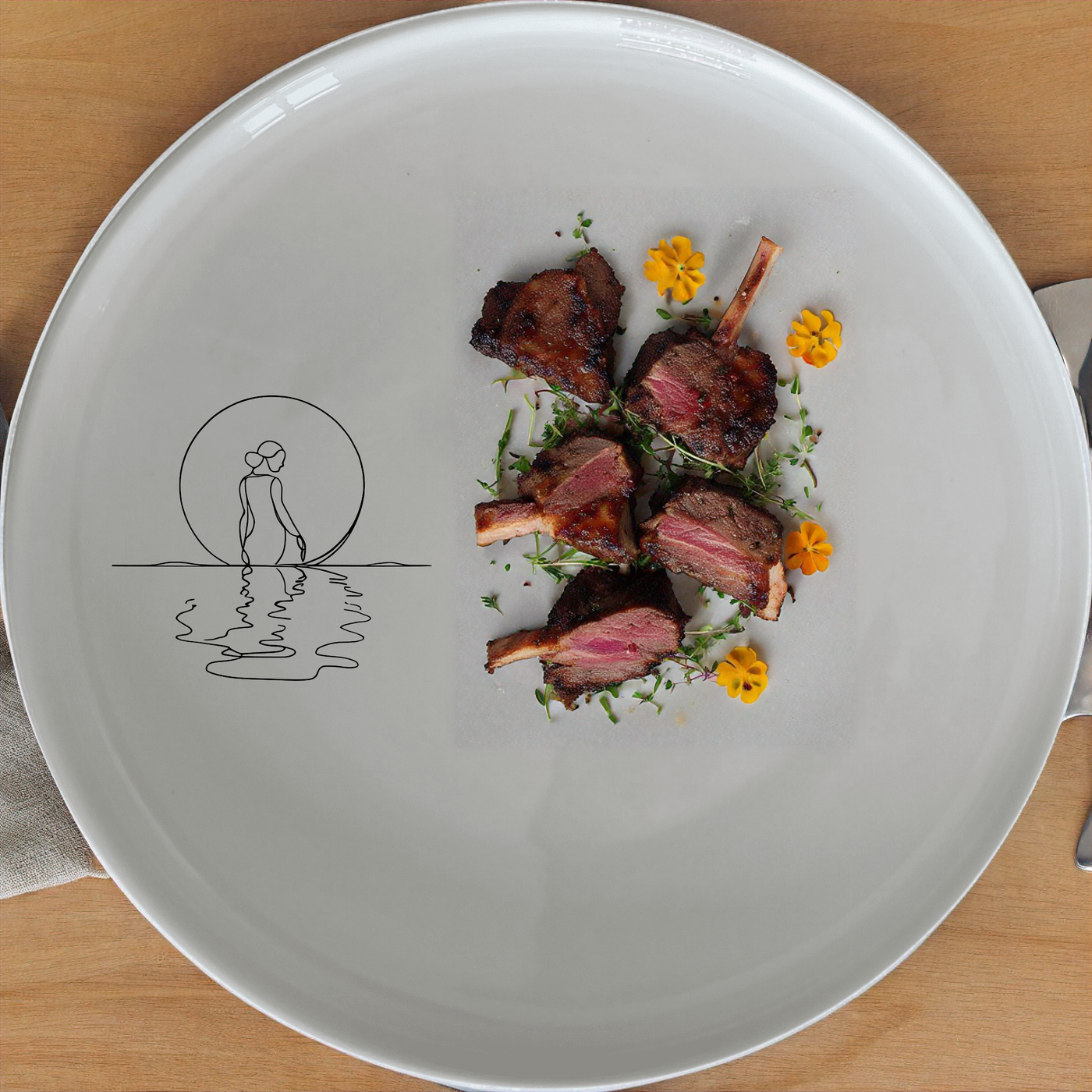 Reflections Water Moon Side Plate Set of 4 - Range 4 is a stunning set of four side plates featuring a serene water and moon design. Perfect for any dining occasion.