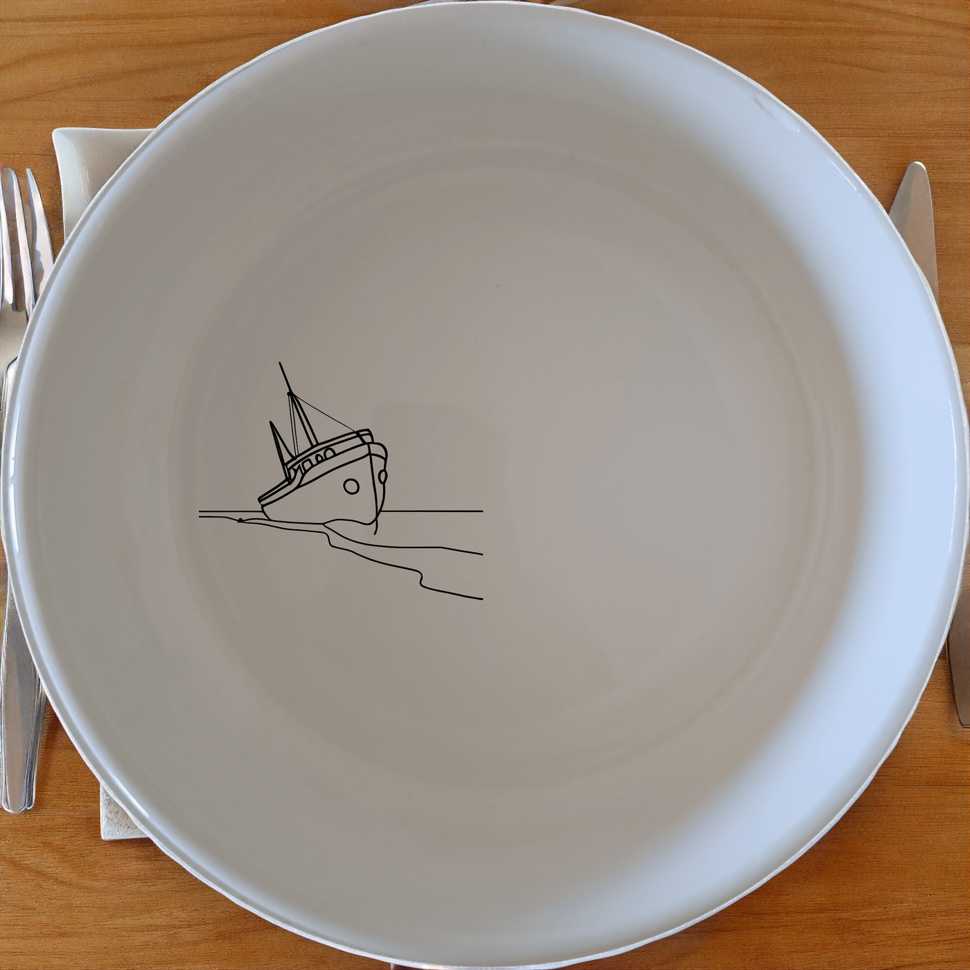 Shipwreck Bowl Set of 4 - Range 3 is a charming set of four 12cm bowls featuring a minimalist shipwreck design, perfect for adding a touch of nautical charm to your dining table.