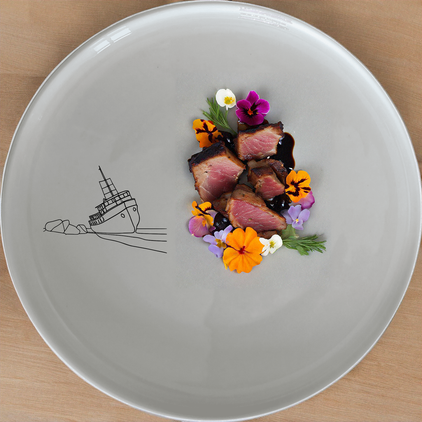 The Wreck Deserted Beach Dinner Set of 12 features a striking shipwreck design, perfect for adding a nautical touch to your dining experience.