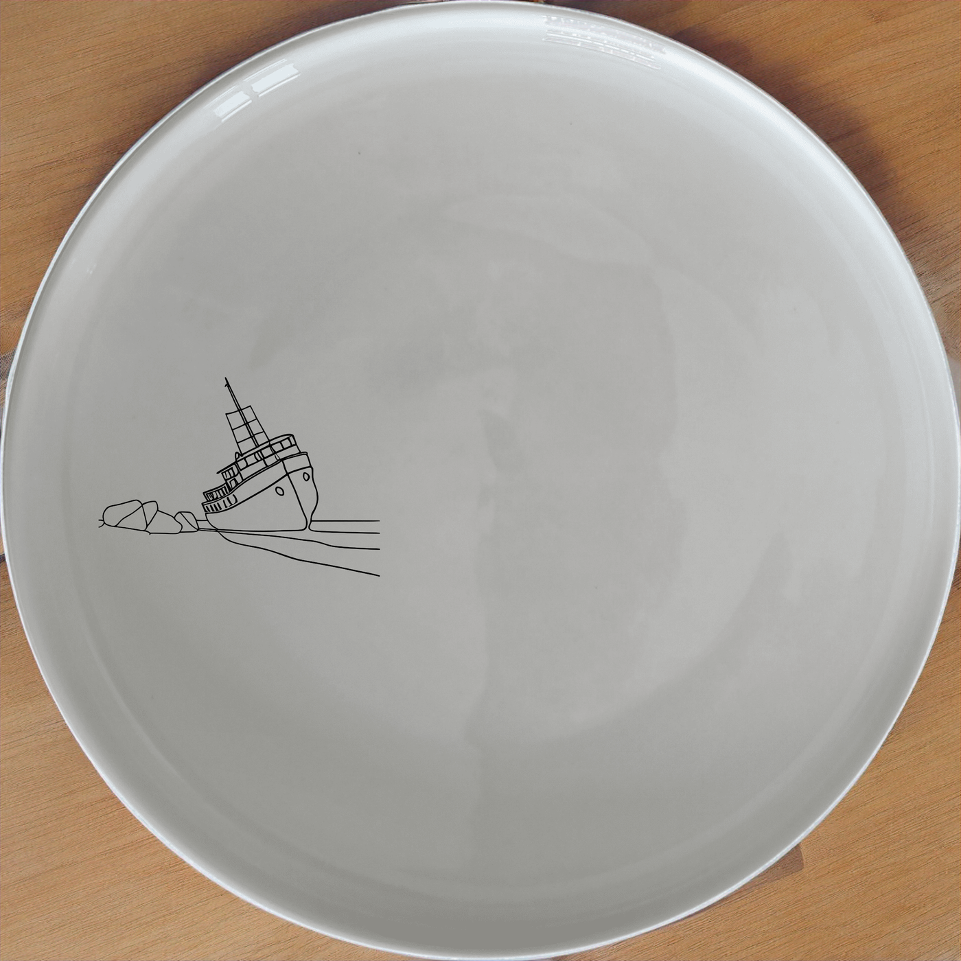 Wreck Deserted Beach Dinner Plate Set of 4 - Range 2 features a serene shipwreck design perfect for any dining table. This set of four plates is ideal for adding a touch of nautical charm to your meals.