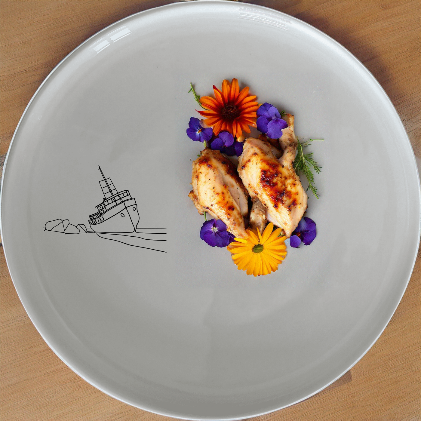 Wreck Deserted Beach Dinner Plate Set of 4 - Range 2 features a serene shipwreck design perfect for any dining table. This set of four plates is ideal for adding a touch of nautical charm to your meals.