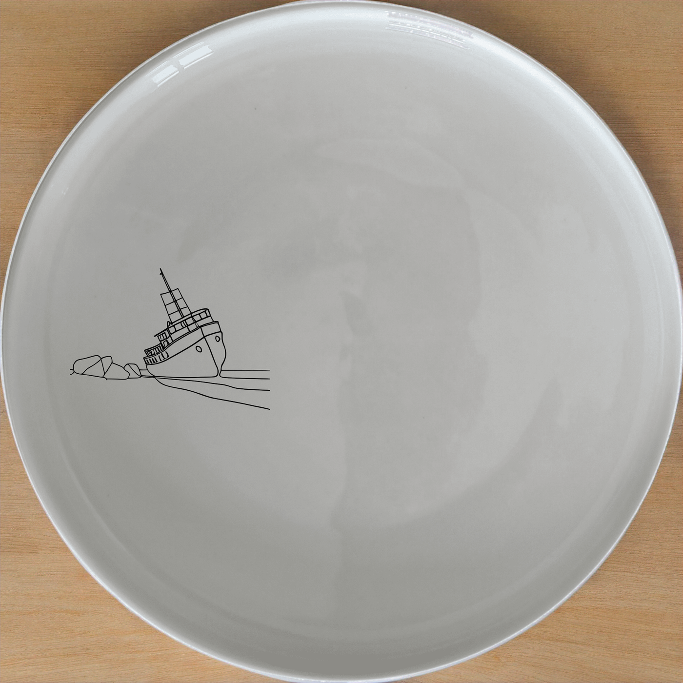 The Wreck Deserted Beach Side Plate Set of 4 - Range 2 features a striking shipwreck design, perfect for adding a nautical touch to your dining experience.