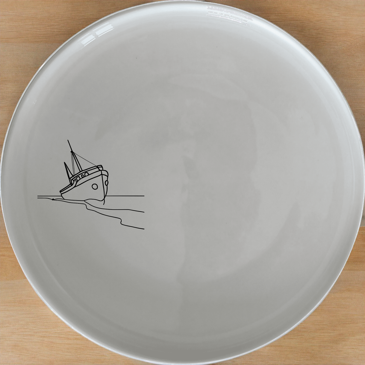 Wreck Deserted Beach Side Plate Set of 4 - Range 3 is a captivating set of four side plates featuring a serene shipwreck scene on a deserted beach. Crafted from ceramic, these plates are perfect for adding a touch of nautical charm to your dining table.