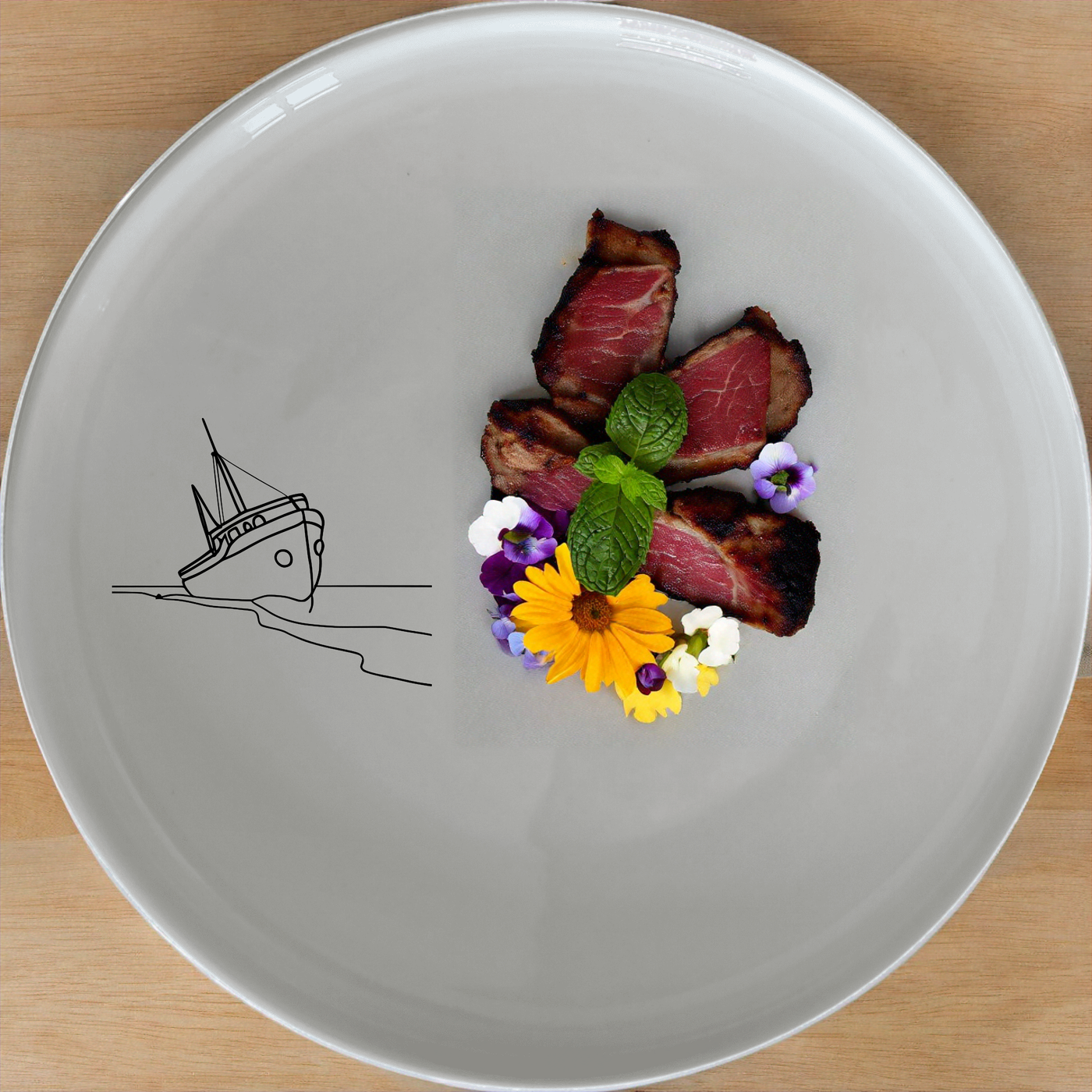 Wreck Deserted Beach Side Plate Set of 4 - Range 3 is a captivating set of four side plates featuring a serene shipwreck scene on a deserted beach. Crafted from ceramic, these plates are perfect for adding a touch of nautical charm to your dining table.
