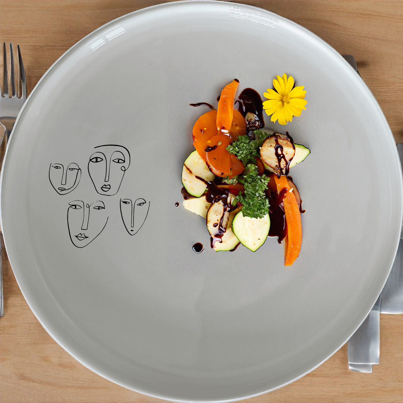 Four Faces Side Plate Set of 4 - Range 1 is a stylish and modern addition to any dining table, perfect for everyday use or special occasions.