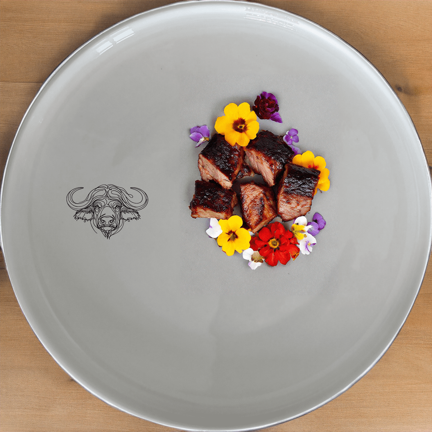 Staring Buffalo Side Plate Set of 4 - Range 1 is a stylish and modern addition to any dining table. Crafted from high-quality ceramic, these plates feature a sleek white finish and a subtle buffalo design, perfect for everyday use or special occasions.