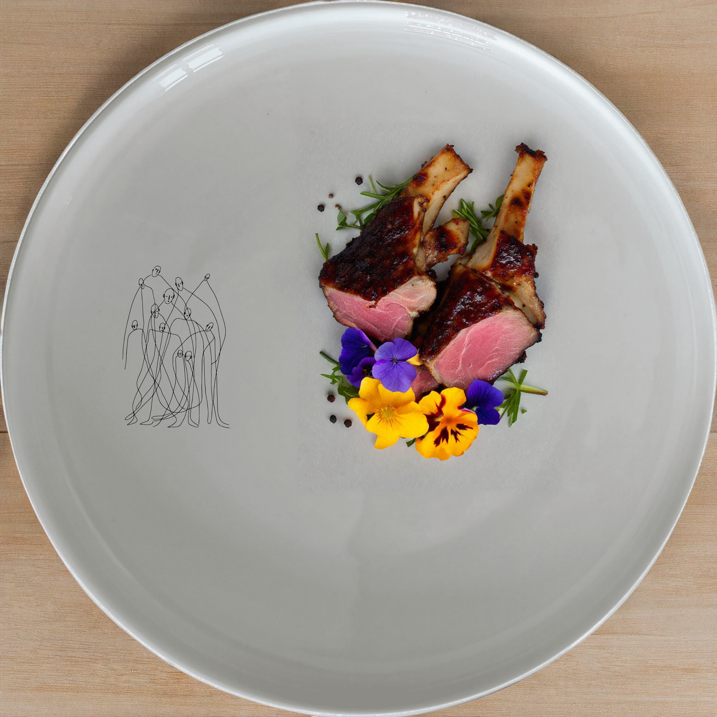 Abstract Figures Side Plate Set of 4 - Range 1 adds modern art to your table. Perfect for contemporary dining settings.