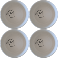 The Wojak Cat Meme Bowl Set of 4 - Range 1 features playful cartoon characters, perfect for adding a fun touch to your dining experience. Each bowl is crafted from high-quality ceramic for durability and style.