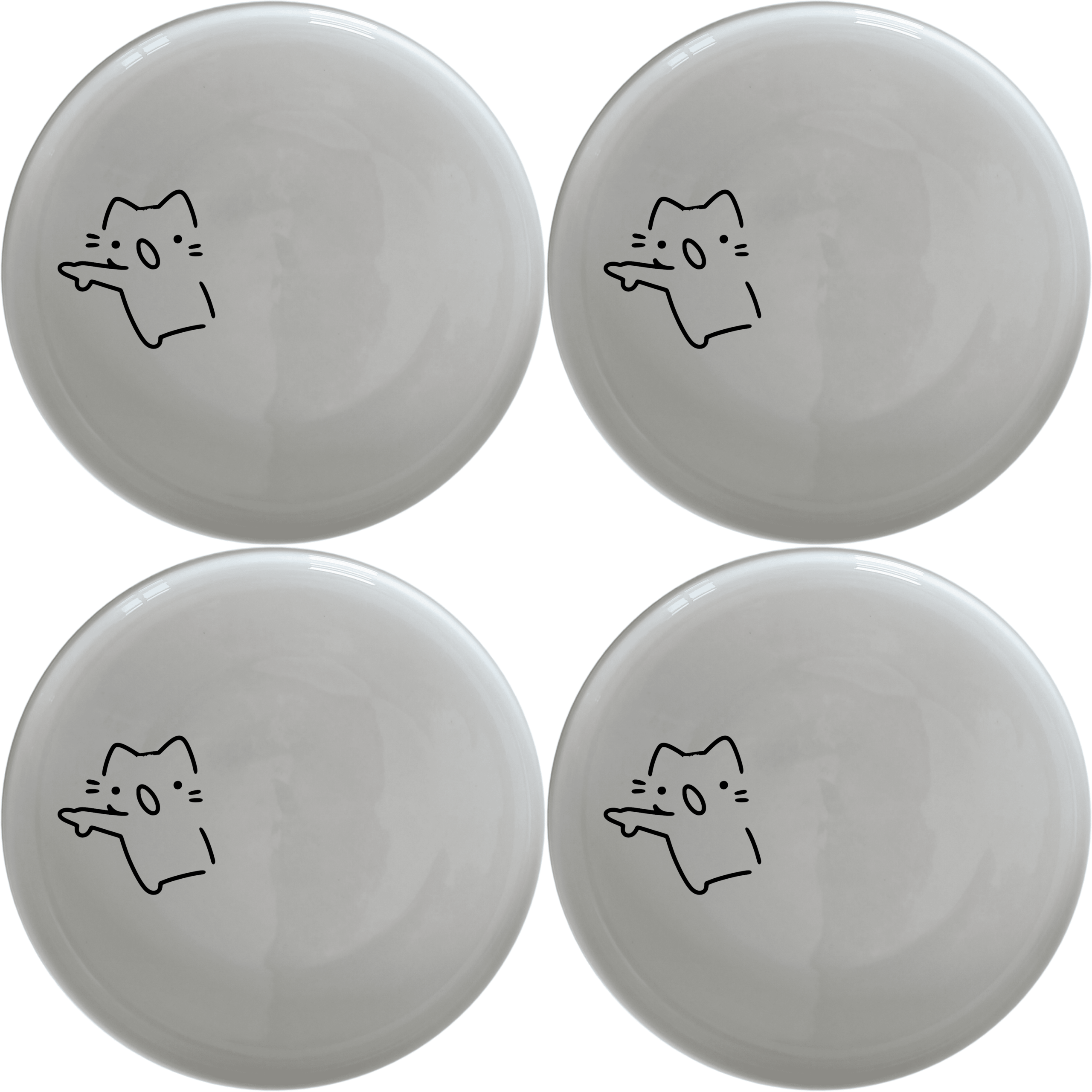 Wojak Cat Meme Side Plate Set of 4 - Range 1 is a charming and playful addition to your dining collection. Perfect for adding a touch of humor to everyday meals.