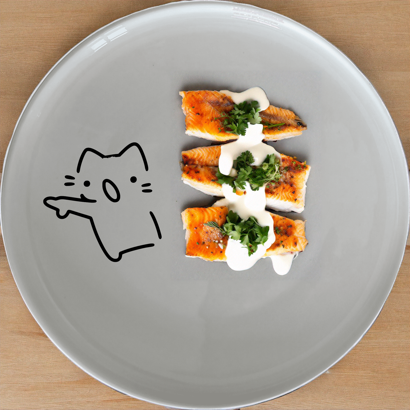 Wojak Cat Meme Side Plate Set of 4 - Range 1 is a charming and playful addition to your dining collection. Perfect for adding a touch of humor to everyday meals.