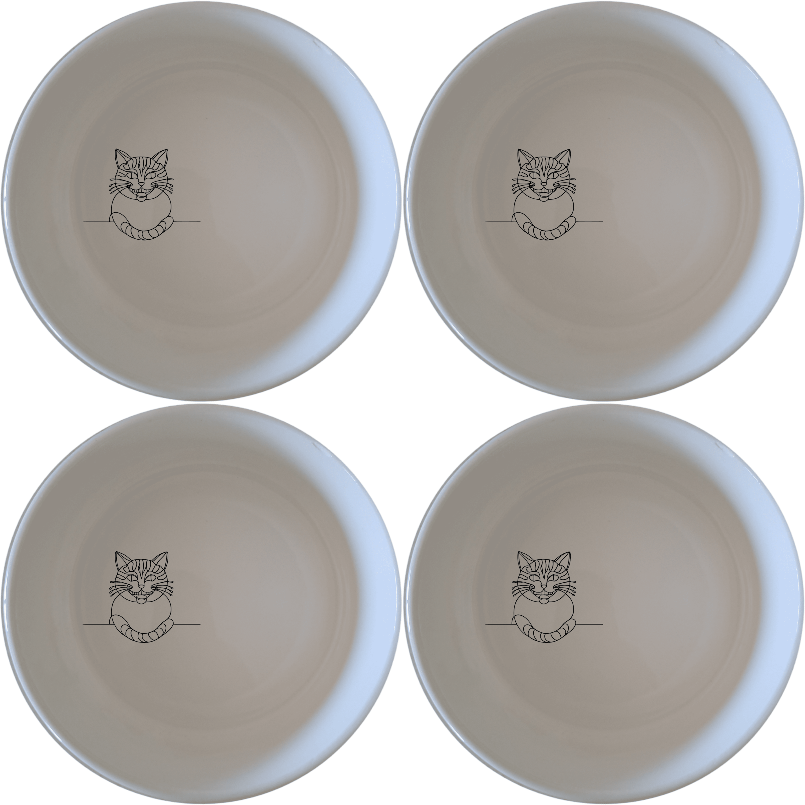 Alice Wonderland Cheshire Cat Bowl Set of 4 - Range 1 is a charming and whimsical addition to your kitchen, perfect for adding a touch of magic to your meals.