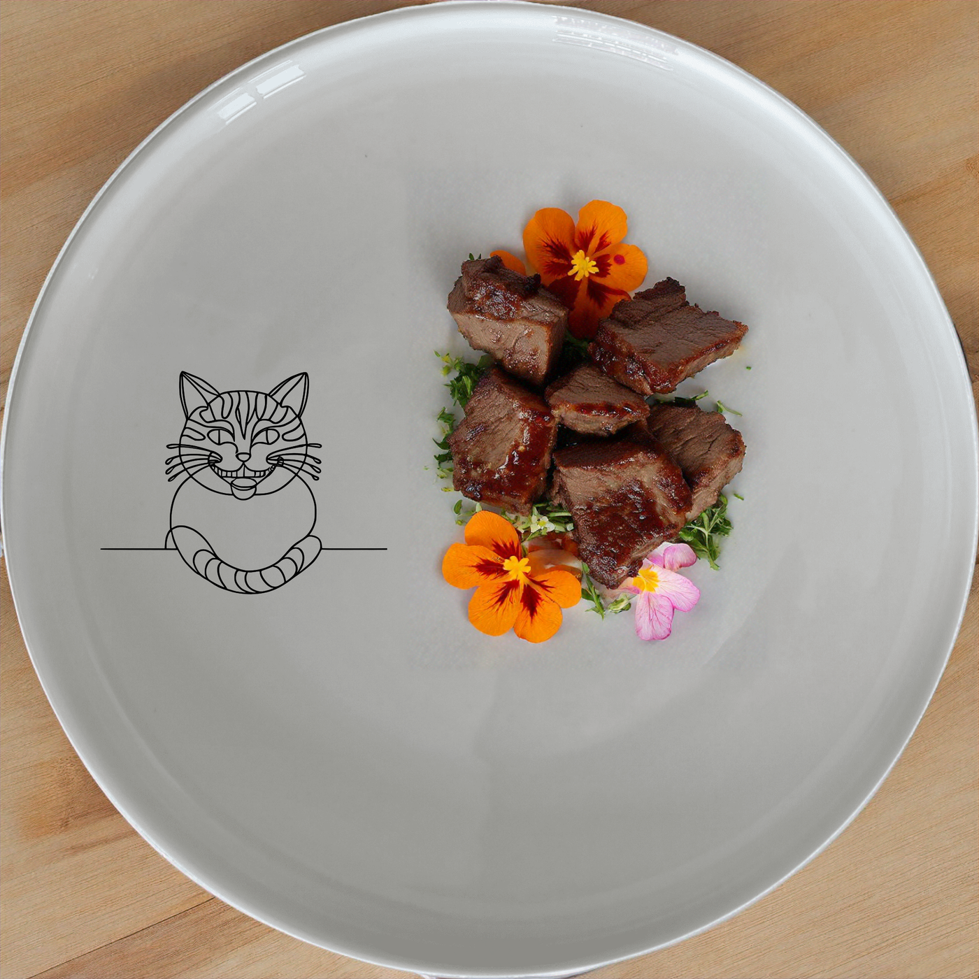 The Alice Wonderland Cheshire Cat Dinner Set of 12 brings whimsical charm to your dining table with playful cat illustrations.