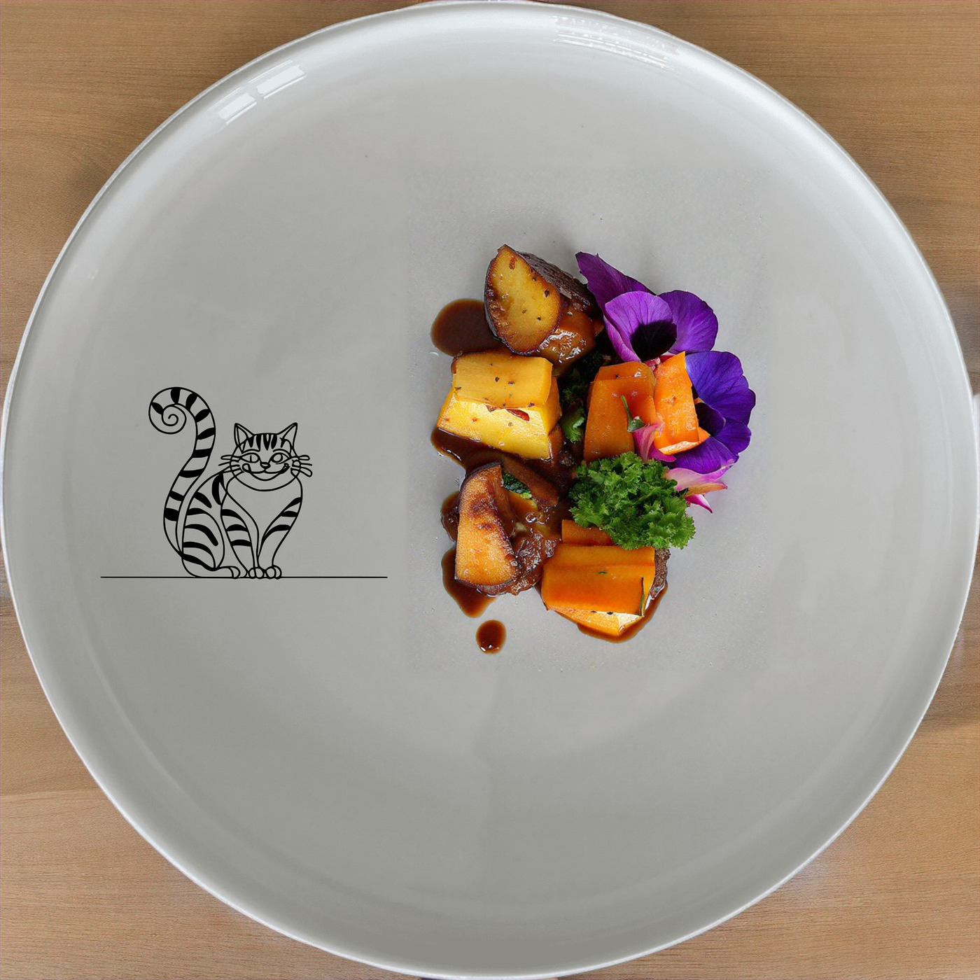 The Alice Wonderland Cheshire Cat Dinner Set of 12 brings whimsical charm to your dining table with playful cat illustrations.