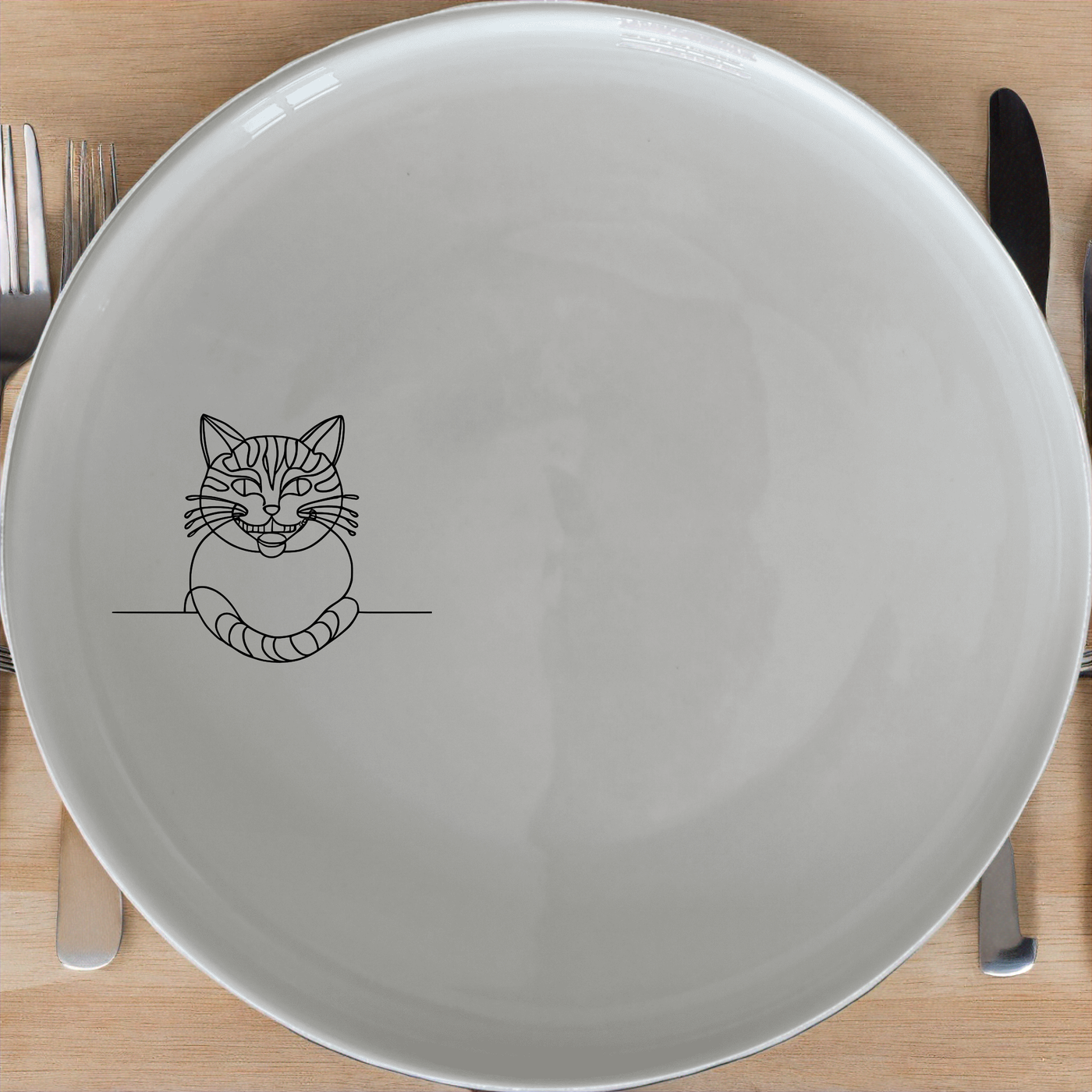 Cheshire Cat Dinner Plate Set of 4 - Range 1 is a charming and stylish dinner plate set featuring the iconic Cheshire Cat design.