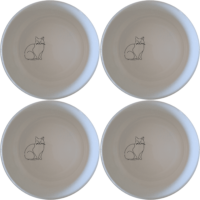 Elongated Fat Quirky Cat Bowl Set of 4 - Range 2 is a charming and playful addition to any kitchen, perfect for cat lovers.