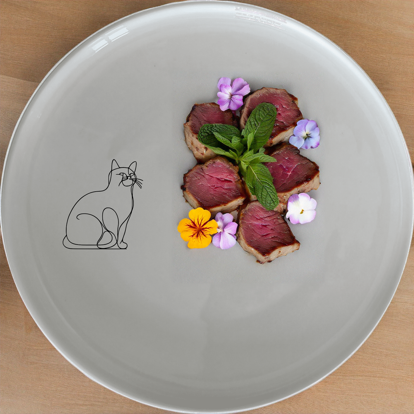 The Elongated Fat Quirky Cat Dinner Set of 12 brings a whimsical touch to your dining table with charming cat illustrations.