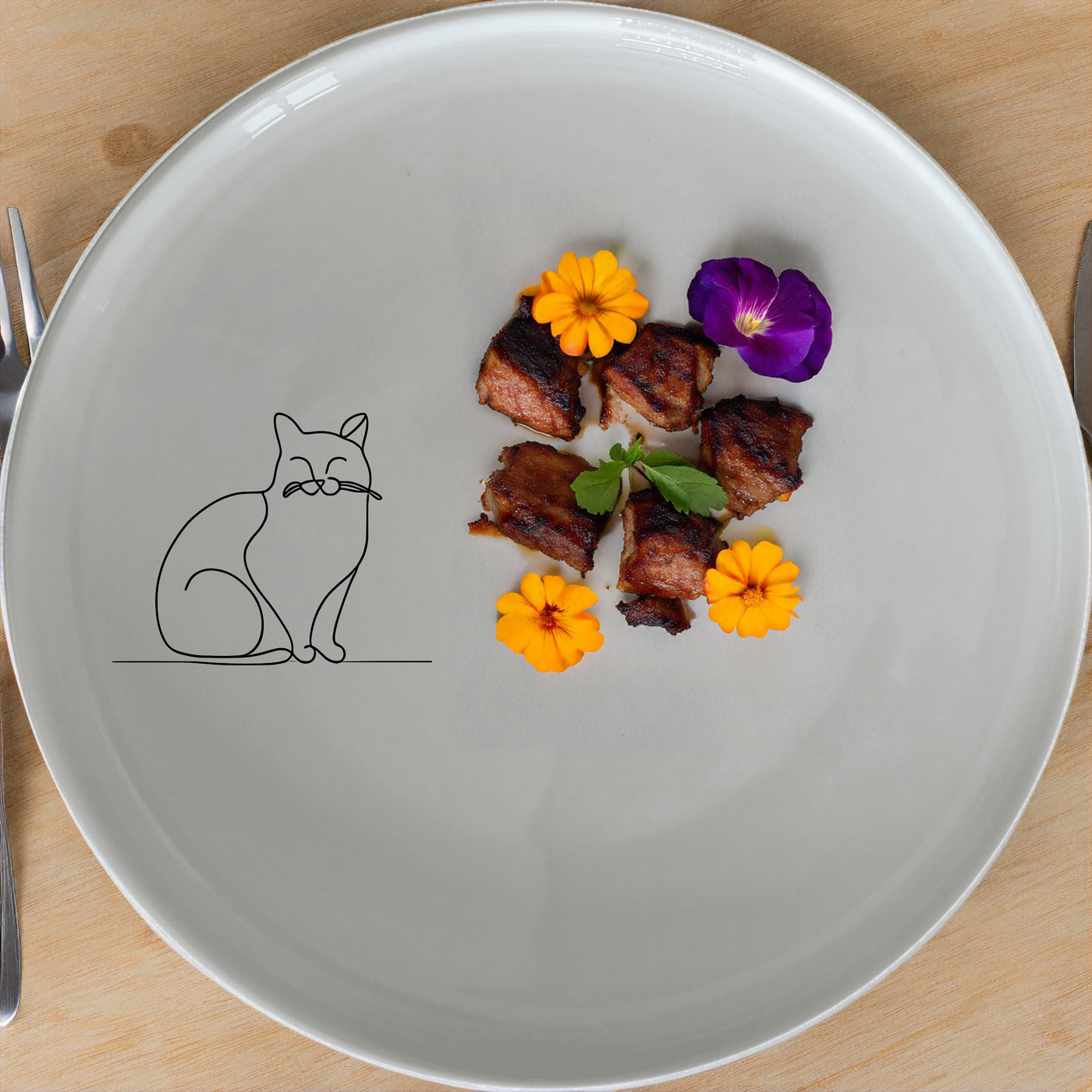 Elongated Fat Quirky Cat Dinner Plate Set of 4 - Range 2 is a charming and unique dinnerware set that adds a playful touch to your dining experience. Perfect for cat lovers, this set features quirky cat illustrations on each plate, making every meal a delightful occasion. Crafted from high-quality ceramic, these plates are durable, dishwasher-safe, and microwave-safe, ensuring convenience and longevity. Ideal for everyday use or special gatherings, this set brings a touch of whimsy to your table setting.