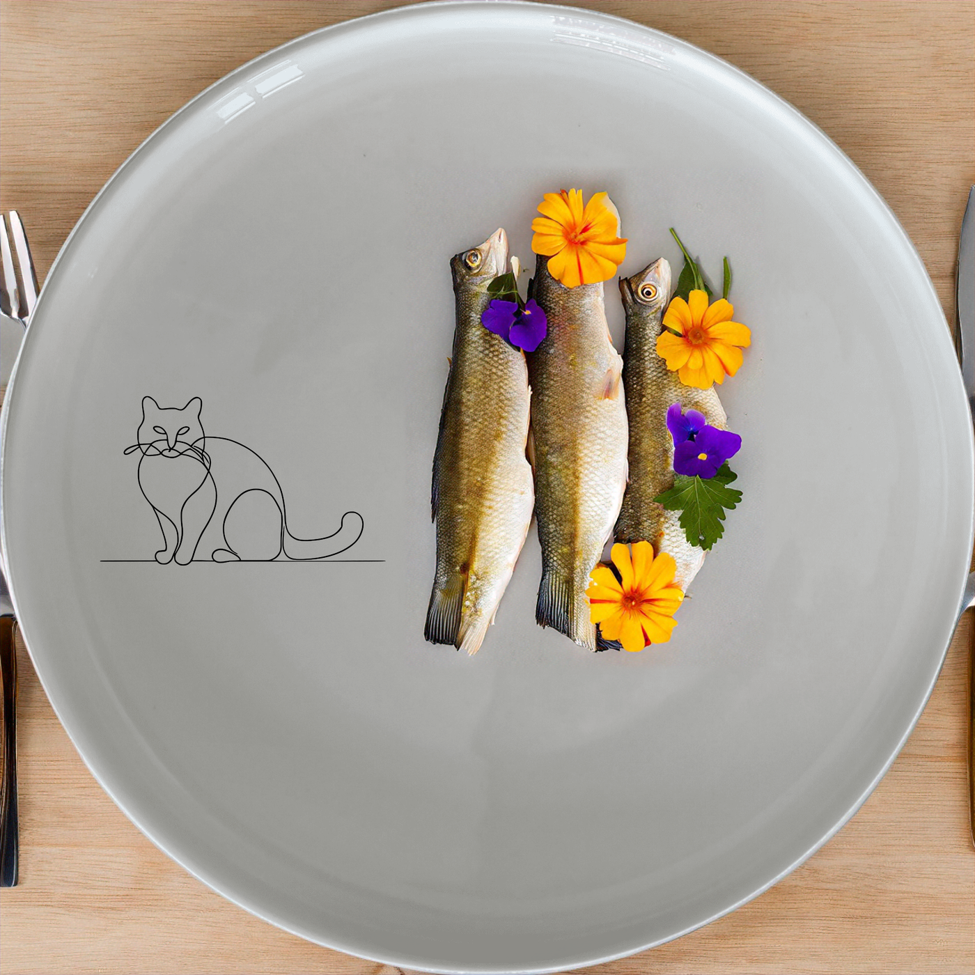 Fat Quirky Cat Side Plate Set of 4 - Range 1 adds a playful touch to your table setting with charming cat designs.