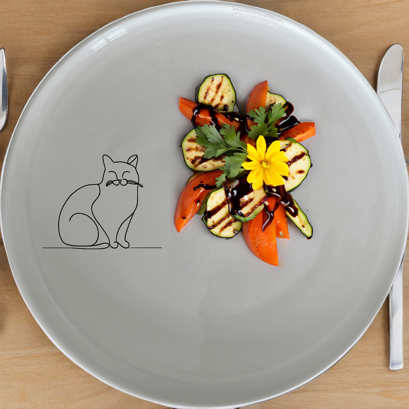 Fat Quirky Cat Side Plate Set of 4 - Range 2 is a charming and playful addition to any dining set, perfect for cat lovers.