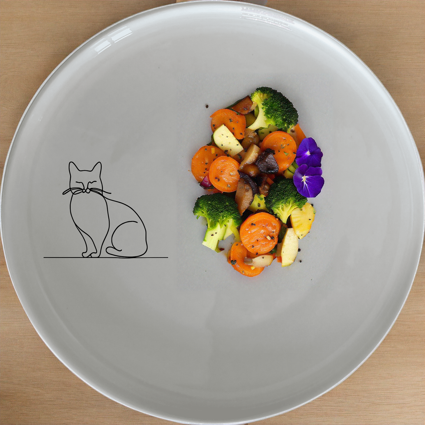 Elongated Fat Quirky Cat Side Plate Set of 4 - Range 3 is a charming and playful addition to your dining table, featuring unique cat designs.