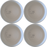 Grumpy Fat Cat Bowl Set of 4 - Range 1 is a charming and practical addition to any kitchen, featuring a delightful cat design.