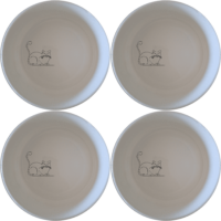 Grumpy Fat Cat Bowl Set of 4 - Range 3 is a charming and practical addition to any kitchen, perfect for pet lovers.