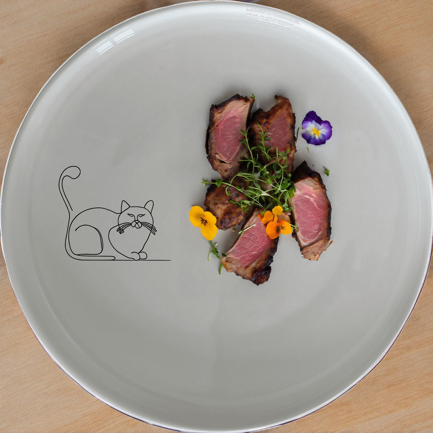 Grumpy Fat Cat Dinner Set of 12 - Range 3 is a charming and functional dinner set featuring a grumpy fat cat design, perfect for adding a touch of personality to your dining experience.