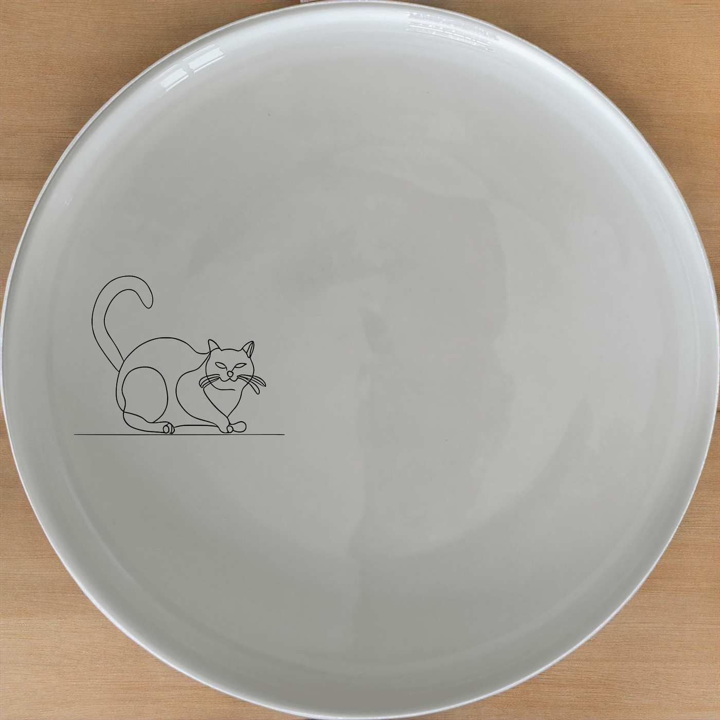 Grumpy Fat Cat Dinner Plate Set of 4 - Range 1 is a charming set of four ceramic dinner plates featuring a grumpy fat cat design. Perfect for adding a touch of humor to your dining table.