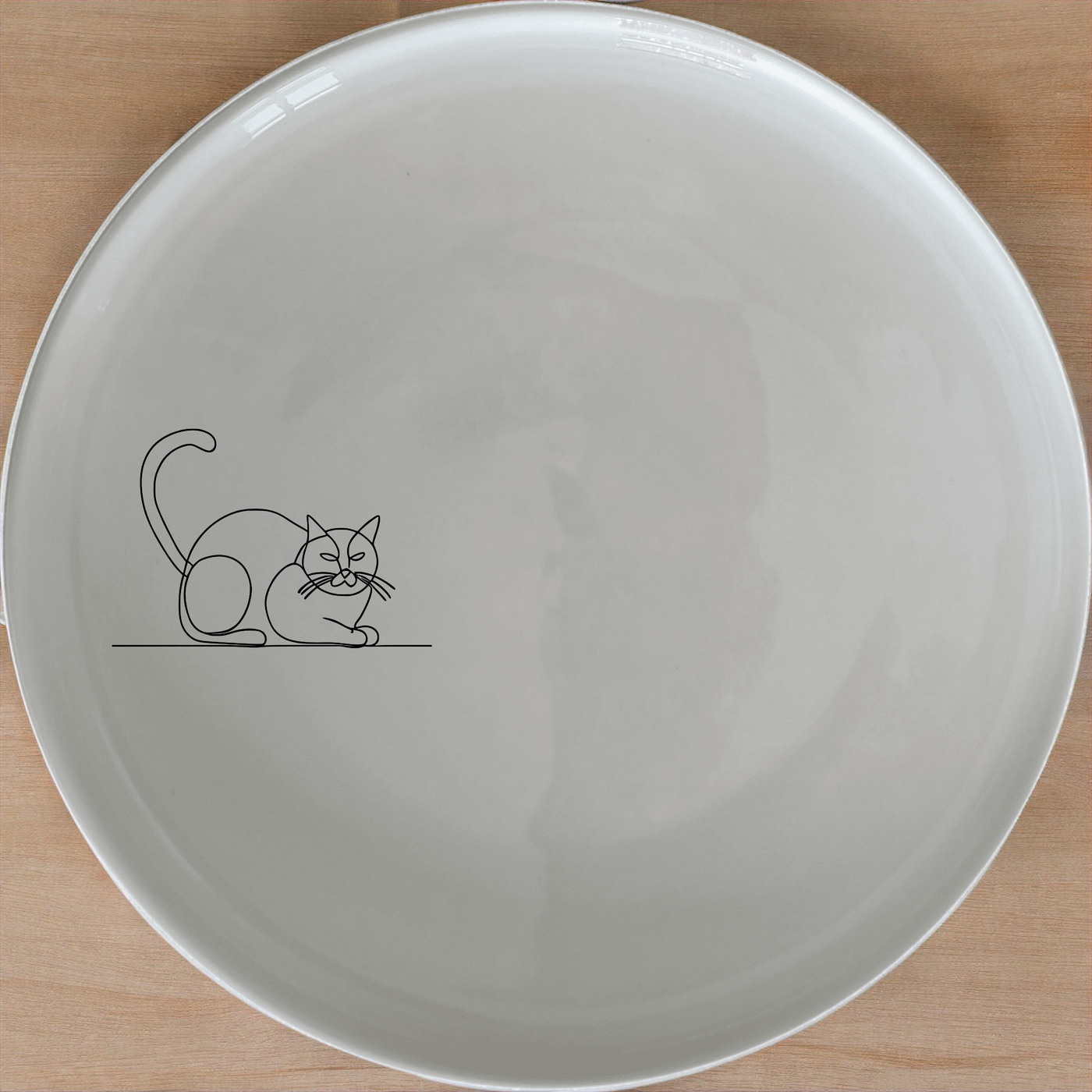 Grumpy Fat Cat Dinner Plate Set of 4 - Range 4 is a charming set of four ceramic dinner plates featuring a grumpy fat cat design. Perfect for adding a touch of humor to your dining experience.