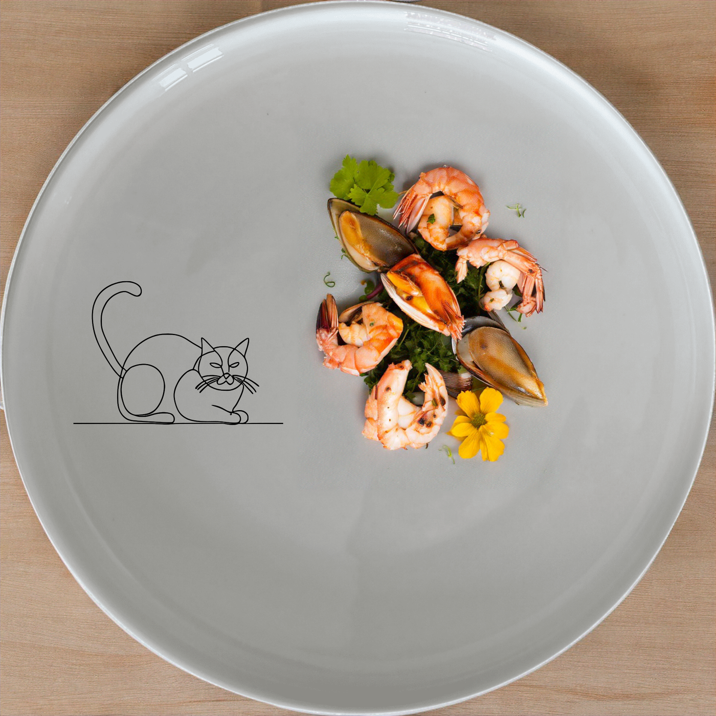 Grumpy Fat Cat Dinner Plate Set of 4 - Range 4 is a charming set of four ceramic dinner plates featuring a grumpy fat cat design. Perfect for adding a touch of humor to your dining experience.