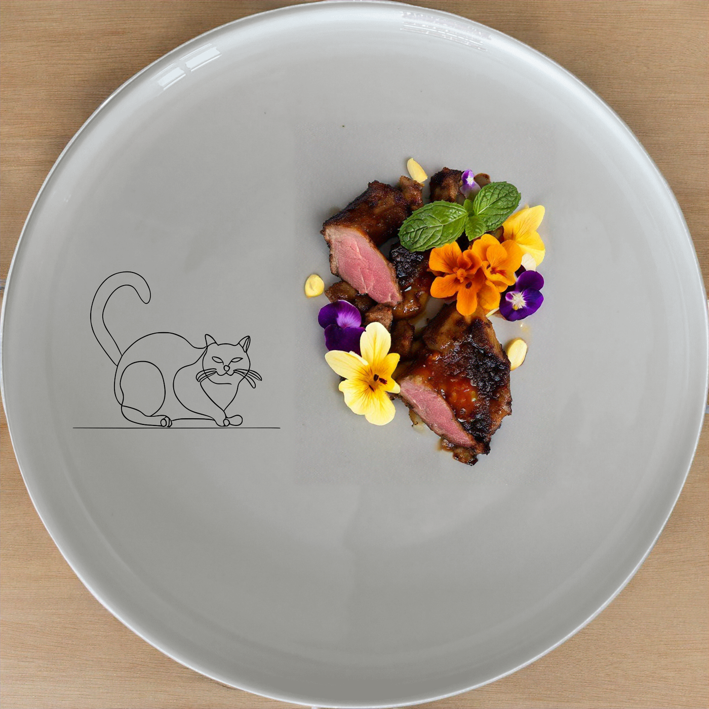 Grumpy Fat Cat Side Plate Set of 4 - Range 1 is a charming and playful addition to any dining table, perfect for cat lovers.