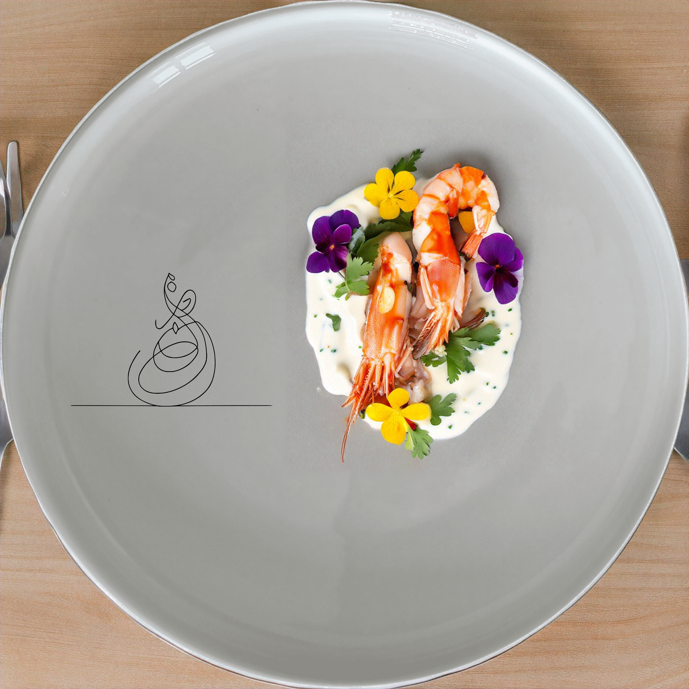 Arabic Calligraphy Dinner Plate Set of 4 - Range 4 adds an artistic touch to your dining table with elegant Arabic calligraphy design.
