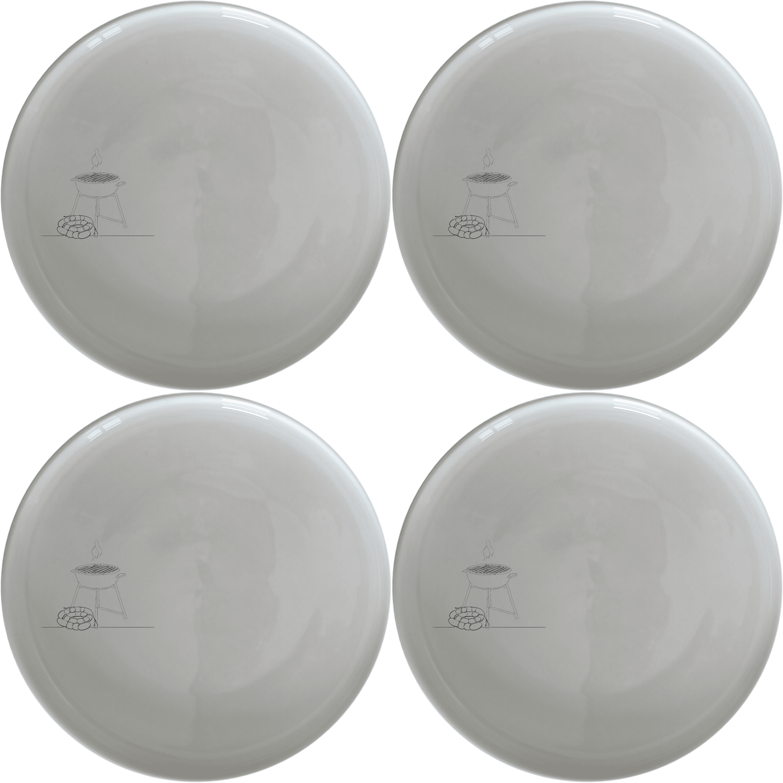 Braai Boerewors Side Plate Set of 4 - Range 1 is a stylish and practical addition to your dining collection, perfect for any home.