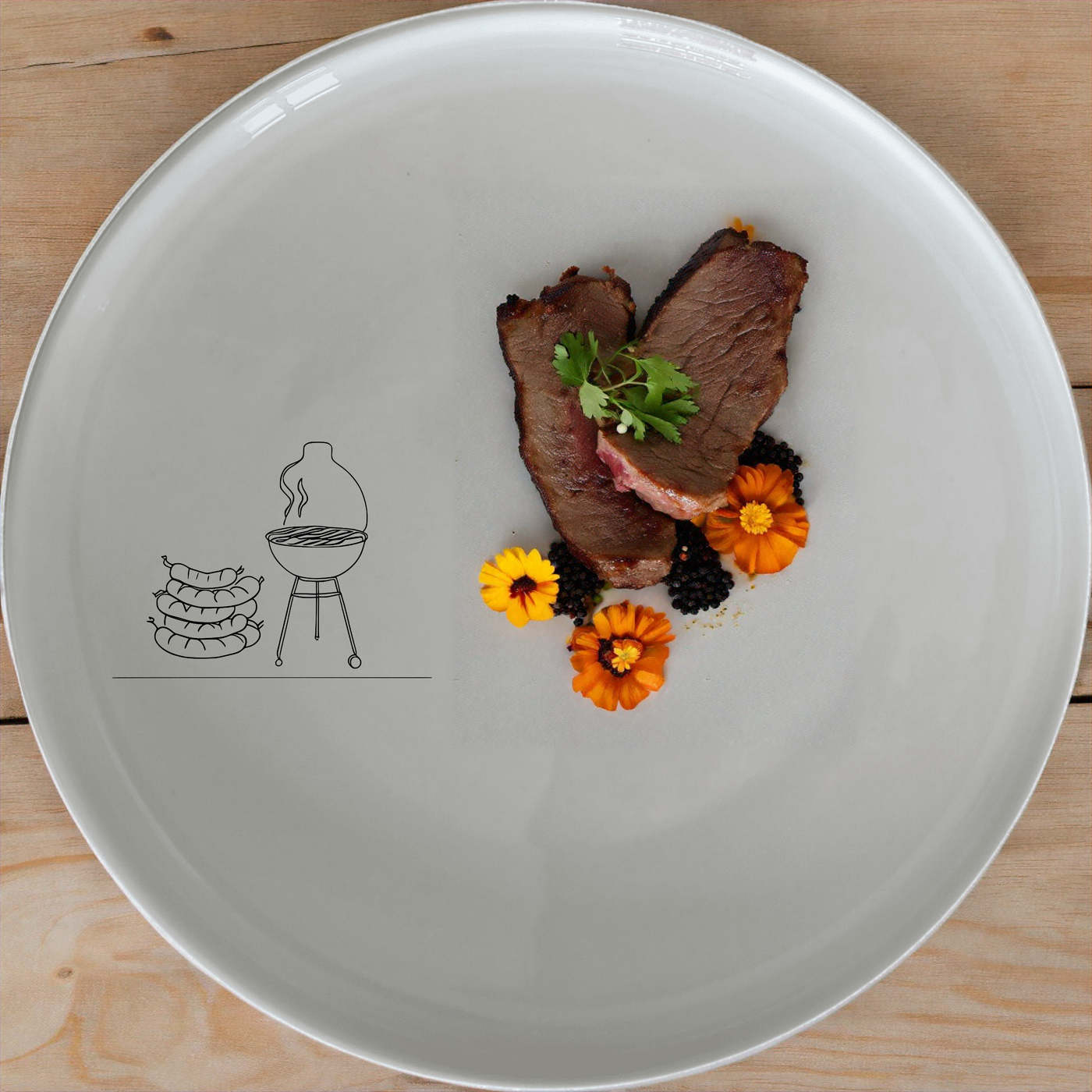 The Braai Boerewors Dinner Set of 12 - Range 3 is a stylish and practical dinnerware set perfect for any home. This set includes four dinner plates, four side plates, and four bowls, all featuring a unique braai and boerewors design. Crafted from durable ceramic, these pieces are microwave and dishwasher safe, making them ideal for everyday use or special occasions.