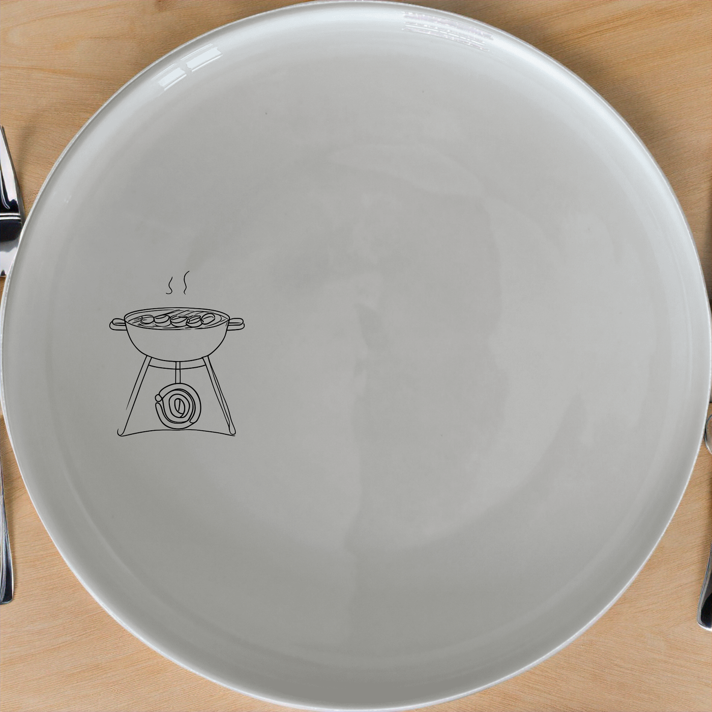 Braai Boerewors Dinner Plate Set of 4 - Range 2 is a stylish and practical dinnerware set perfect for any home. This set features a modern design with a grill illustration, making it ideal for both everyday use and special occasions. Crafted from durable ceramic, these plates are microwave and dishwasher safe, ensuring convenience and longevity.