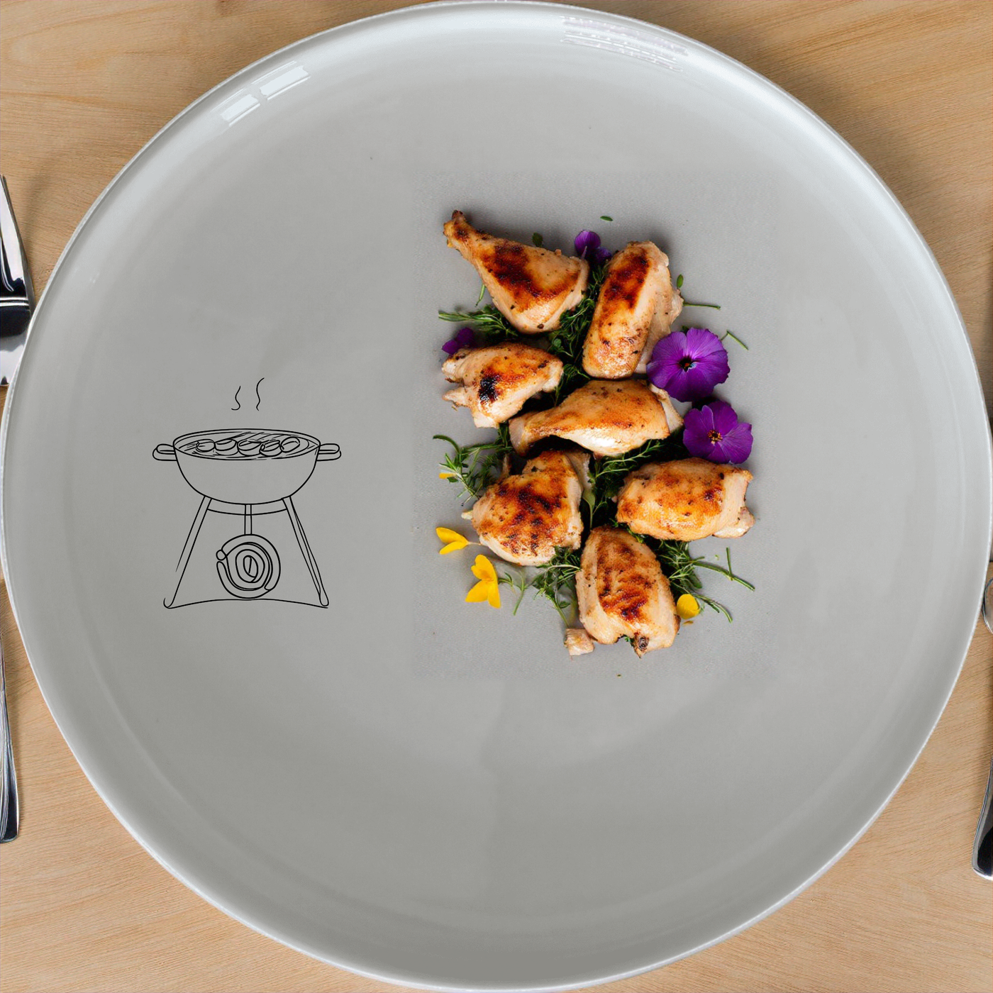 Braai Boerewors Dinner Plate Set of 4 - Range 2 is a stylish and practical dinnerware set perfect for any home. This set features a modern design with a grill illustration, making it ideal for both everyday use and special occasions. Crafted from durable ceramic, these plates are microwave and dishwasher safe, ensuring convenience and longevity.