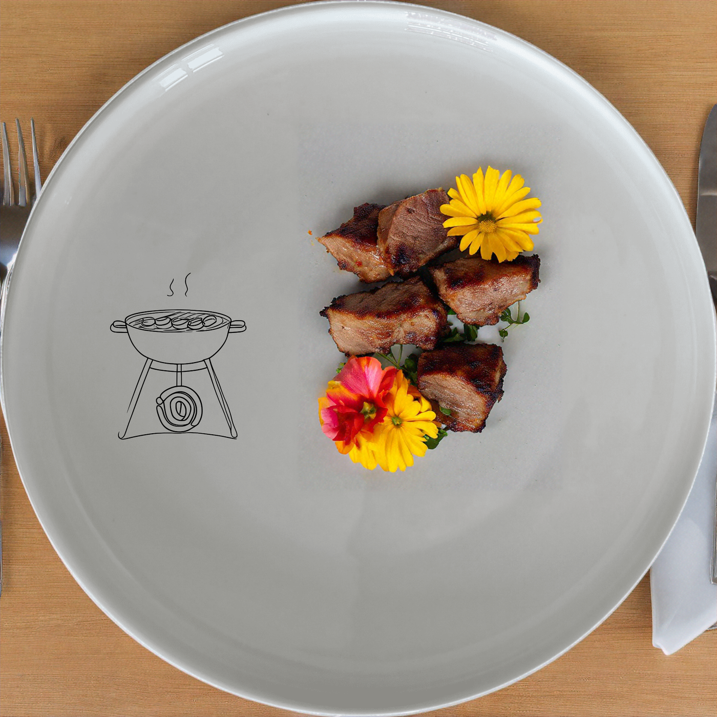 Braai Boerewors Side Plate Set of 4 - Range 2 is a stylish and practical addition to any kitchen, perfect for serving grilled meats and more.