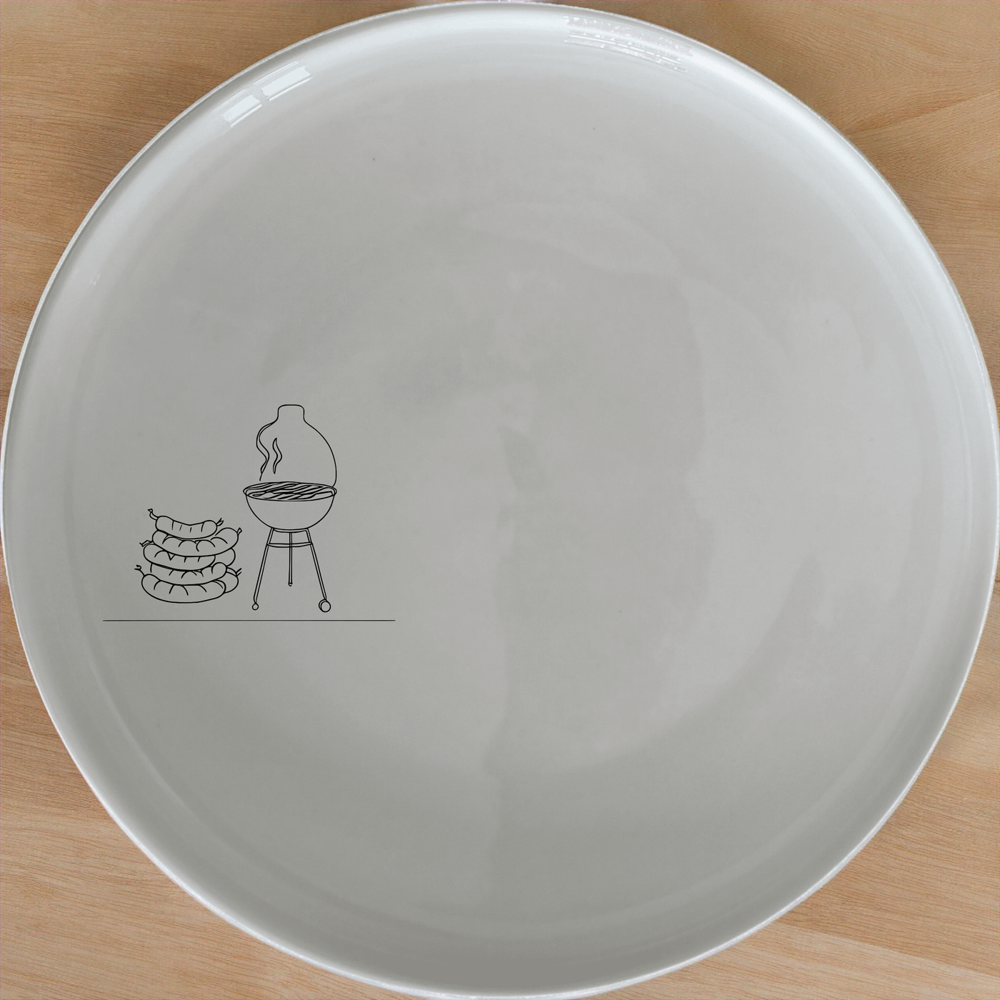 Braai Boerewors Side Plate Set of 4 - Range 3 is a stylish and practical addition to any dining table, perfect for serving grilled meats and more.