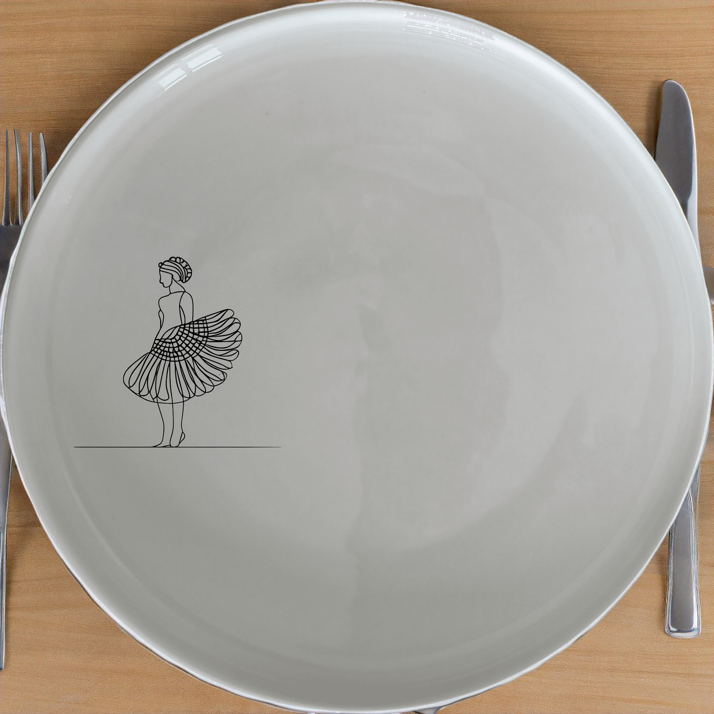 Ballet Dancer Dinner Plate Set of 4 - Range 3 adds elegance to your table setting with its minimalist design.