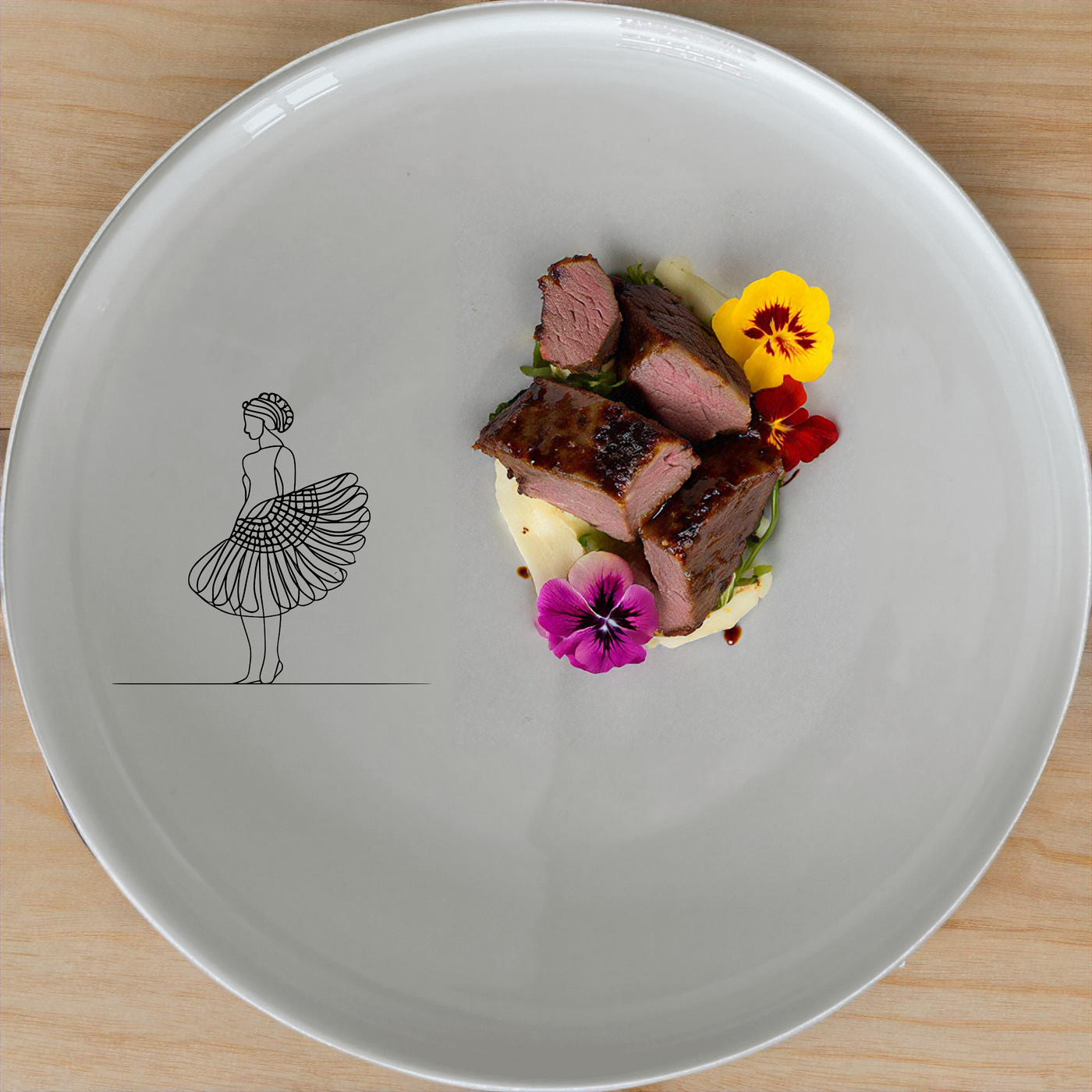 Ballet Dancer Side Plate Set of 4 - Range 3 adds elegance to any dining table with its minimalist design and timeless appeal.