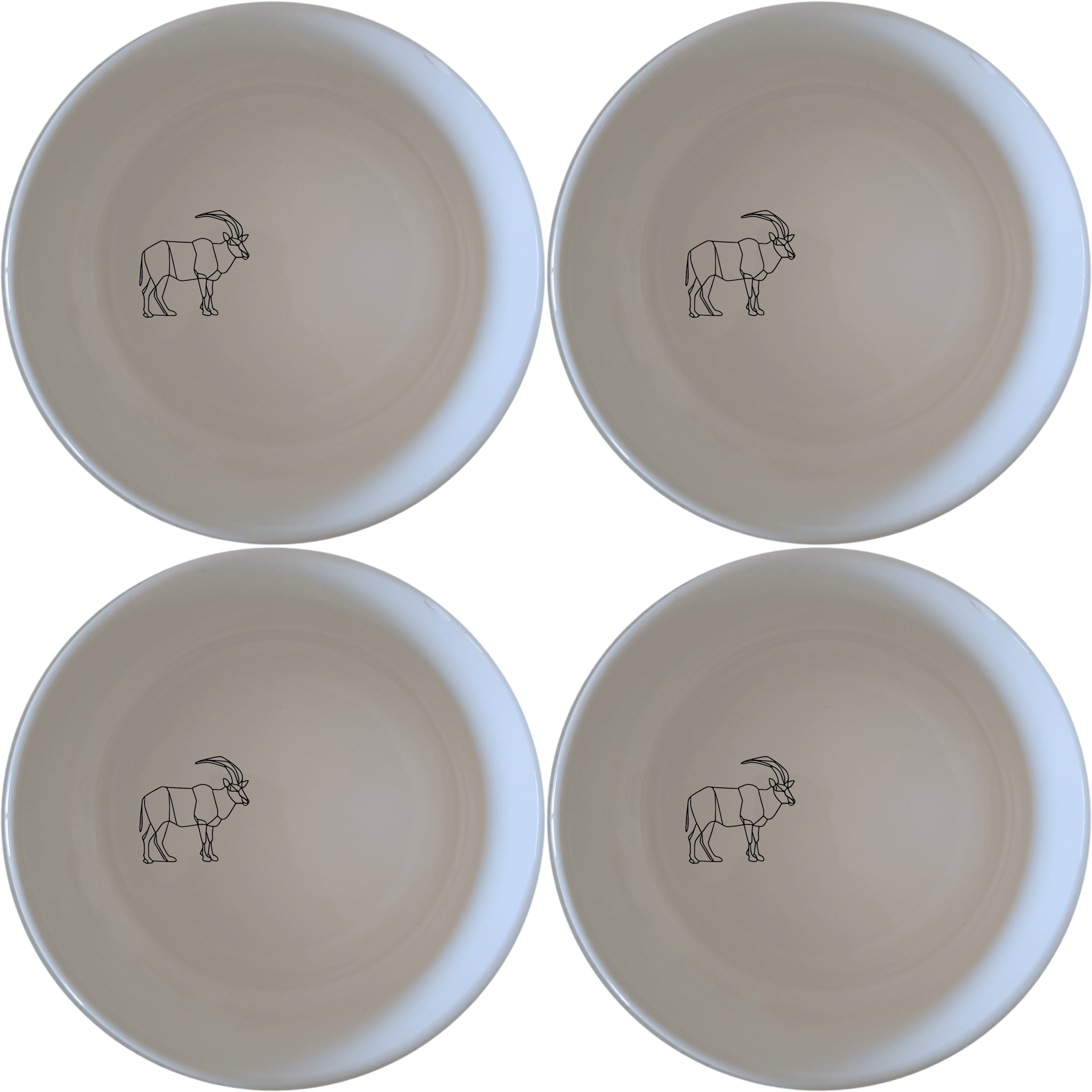 The Cape Wildlife Bowl Set of 4 - Range 2 features elegant wildlife designs perfect for any dining table. This set of 4 bowls adds a touch of nature to your meals.