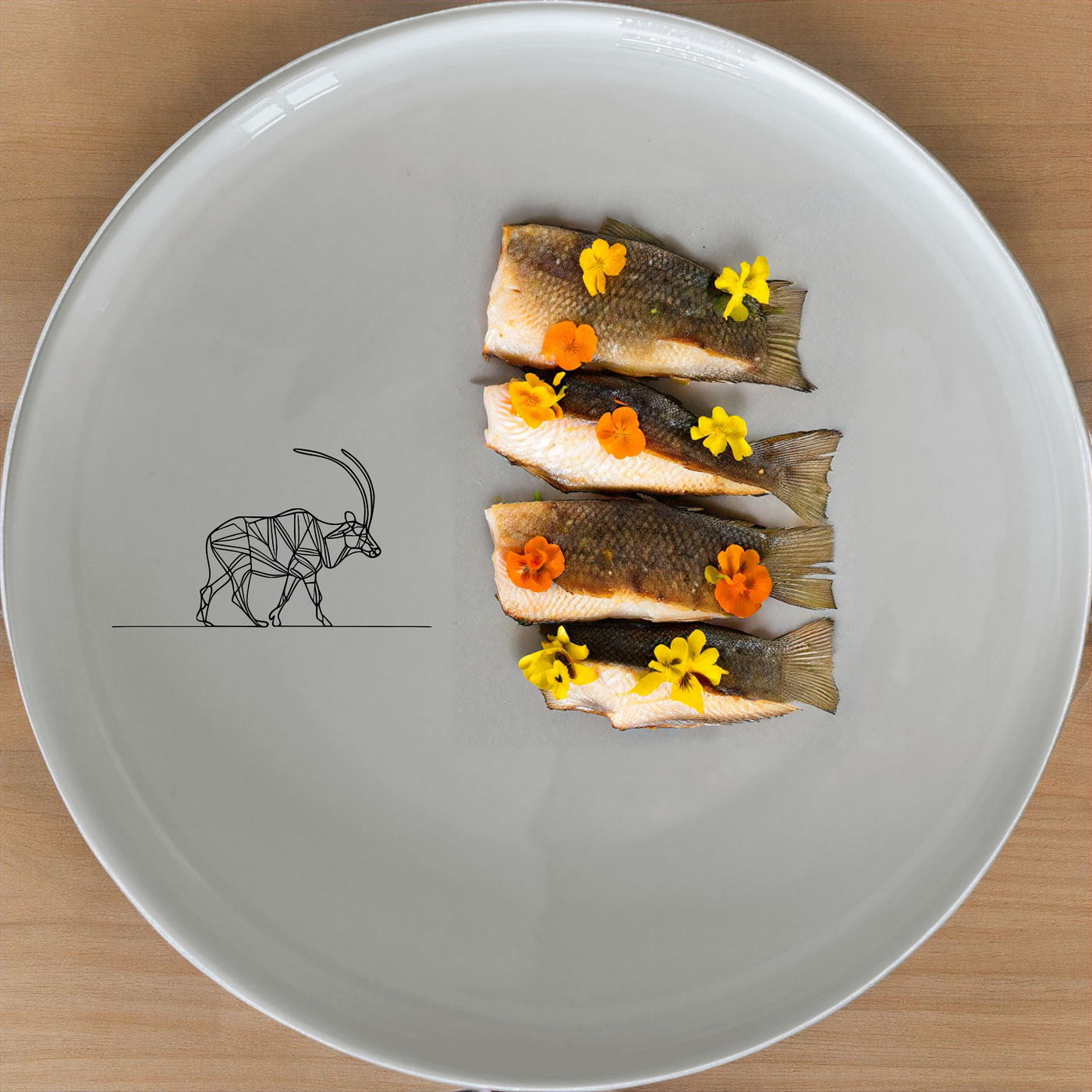 Wildlife Antelope Side Plate Set of 4 - Range 3 is a stunning collection of four elegant side plates featuring intricate antelope designs.