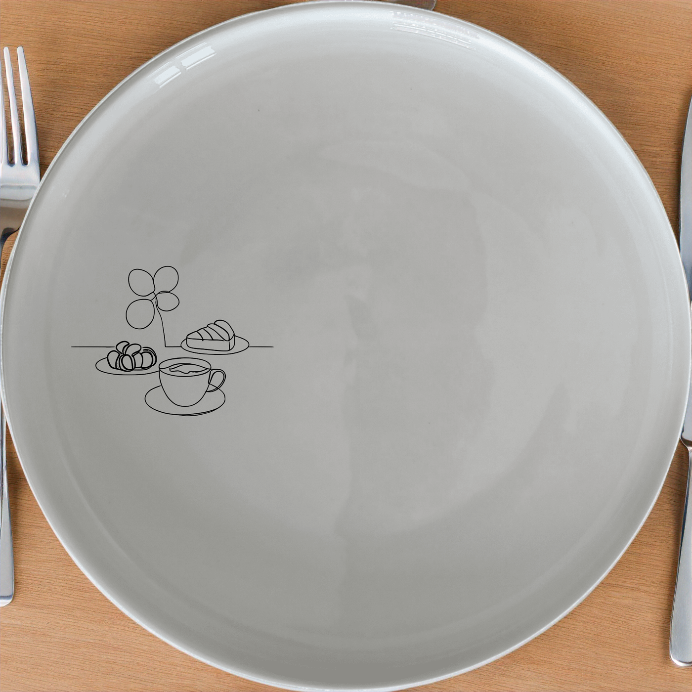 Coffee Pastries Dinner Plate Set of 4 - Range 1 is a stylish and elegant dinner plate set perfect for any dining occasion.