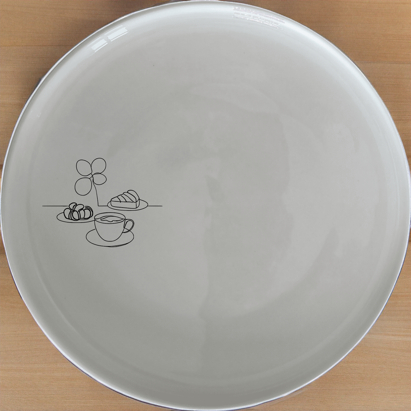 Coffee Pastries Side Plate Set of 4 - Range 1 is a charming set of four side plates perfect for any coffee or pastry lover. Each plate features a delicate illustration of coffee and pastries, making it an ideal addition to your kitchen or dining table. Crafted from high-quality ceramic, these plates are both dishwasher and microwave safe, ensuring easy care and durability.