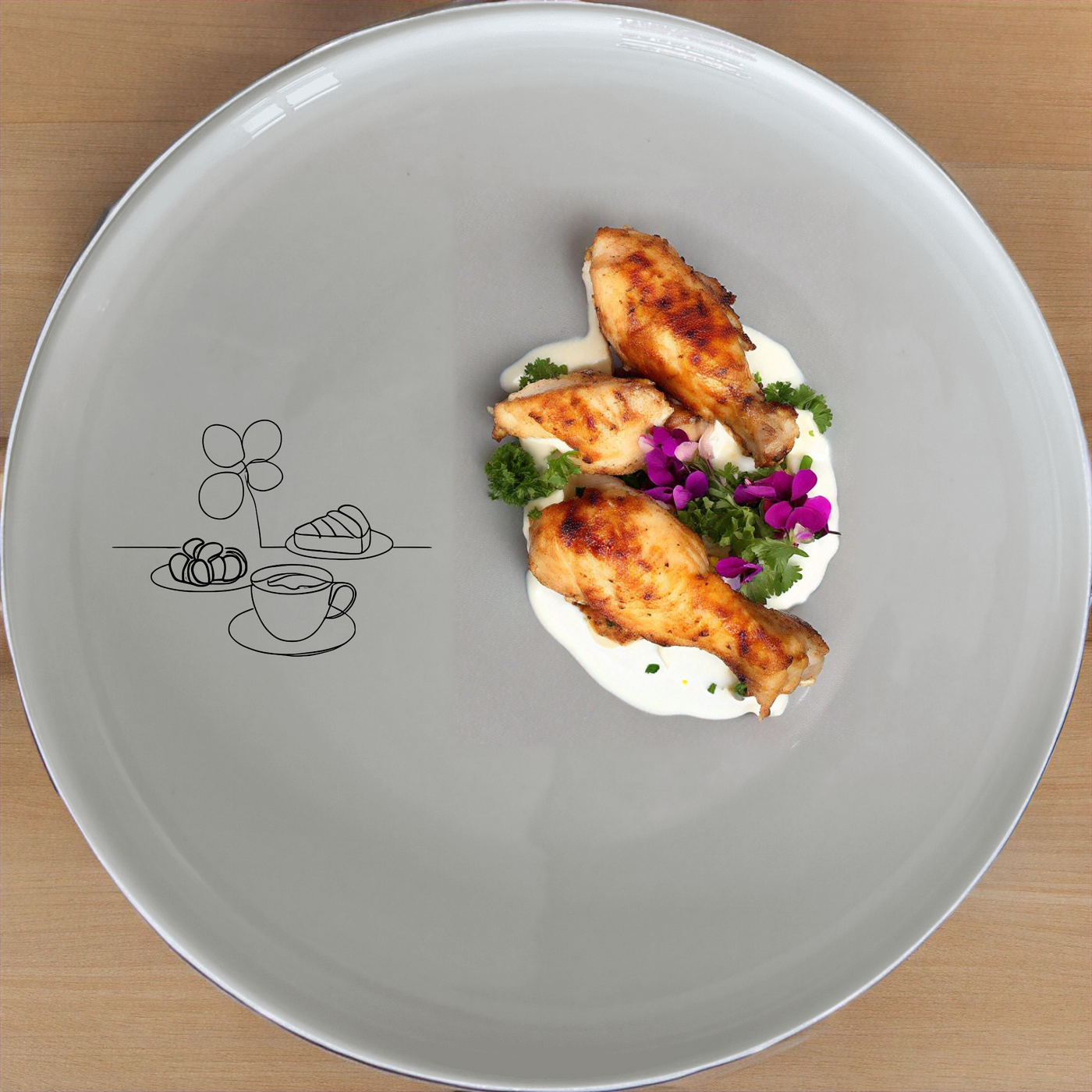 Coffee Pastries Side Plate Set of 4 - Range 1 is a charming set of four side plates perfect for any coffee or pastry lover. Each plate features a delicate illustration of coffee and pastries, making it an ideal addition to your kitchen or dining table. Crafted from high-quality ceramic, these plates are both dishwasher and microwave safe, ensuring easy care and durability.