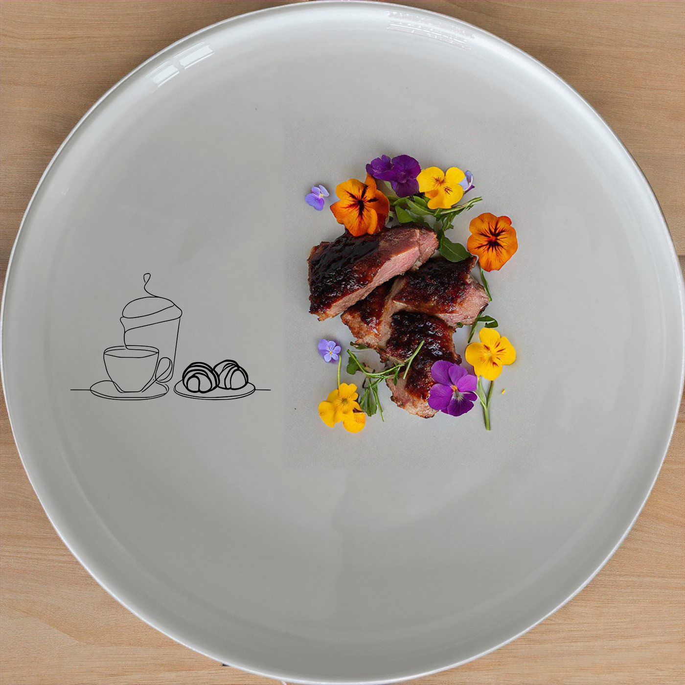 Coffee Pastries Side Plate Set of 4 - Range 4 is a charming addition to any dining table, perfect for enjoying your favorite treats.